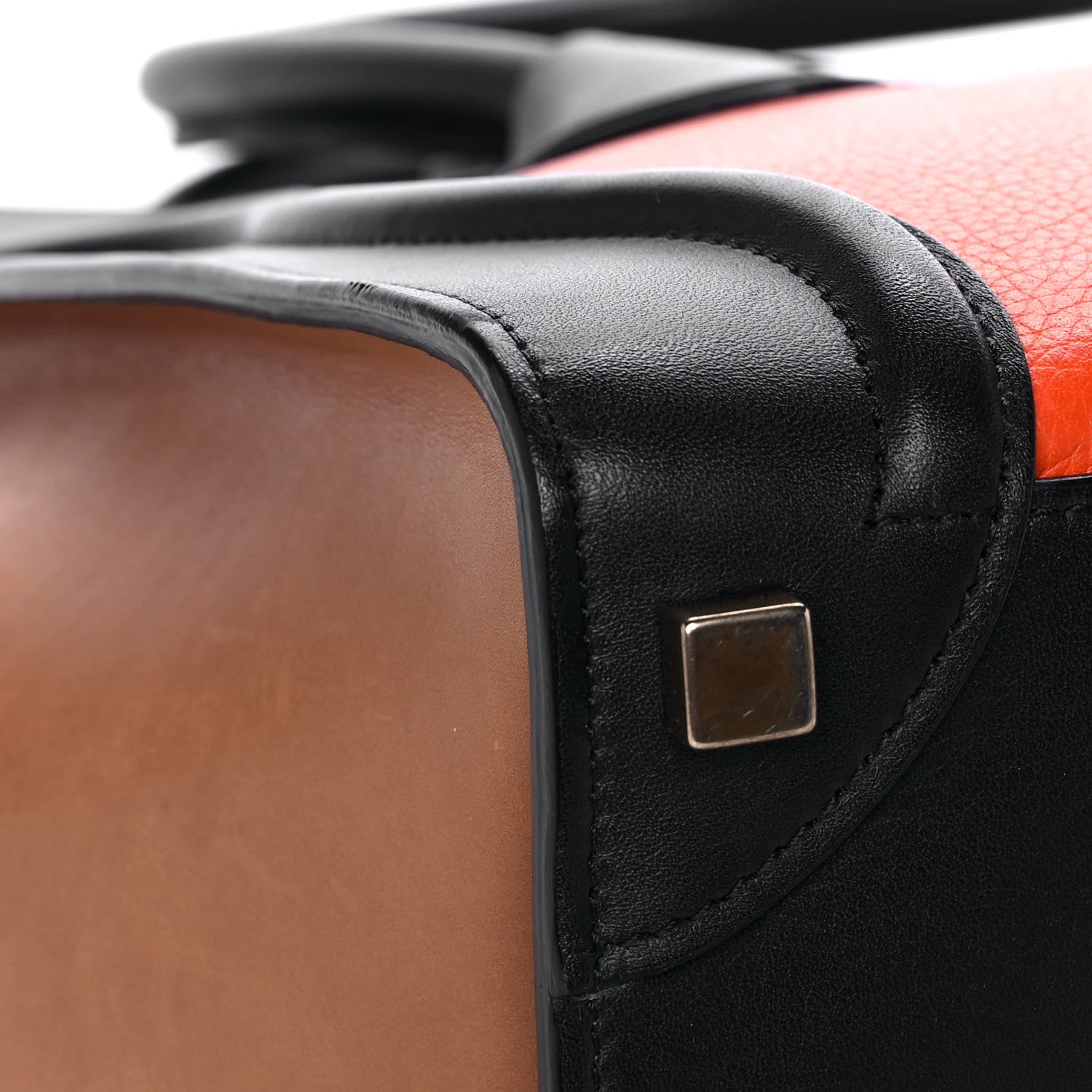 Celine Drummed Calfskin Micro Tri-Color Luggage Bright Orange 11 of 15