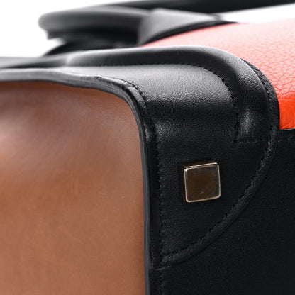 Celine Drummed Calfskin Micro Tri-Color Luggage Bright Orange 11 of 15
