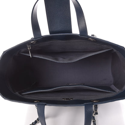 Chanel Caviar Quilted Large CC Box Shopping Tote Navy 8 of 10
