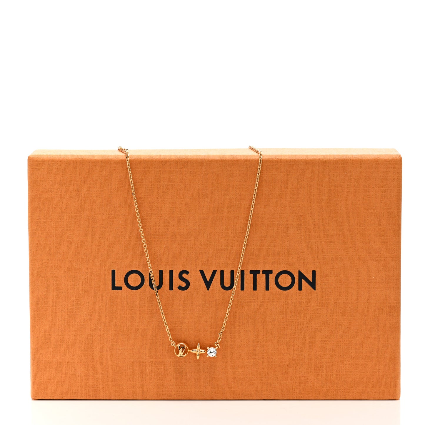 Metal Crystal Petite Louis Necklace Gold