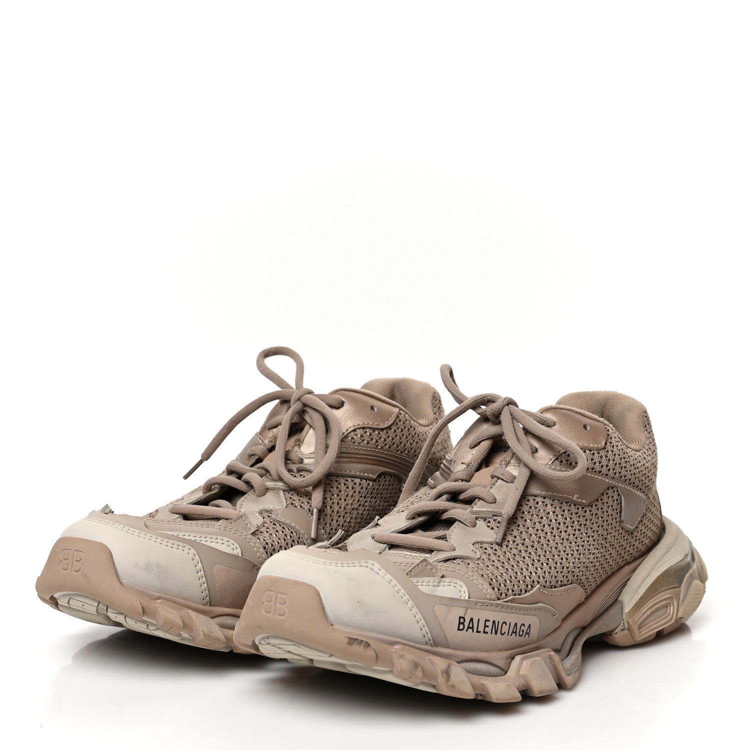 Balenciaga Mesh Nylon Destroyed Womens Track.3 Sneakers 40 Beige Mix 3 of 9