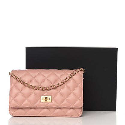 Chanel Calfskin Quilted Reissue Wallet On Chain WOC Pink 12 of 12
