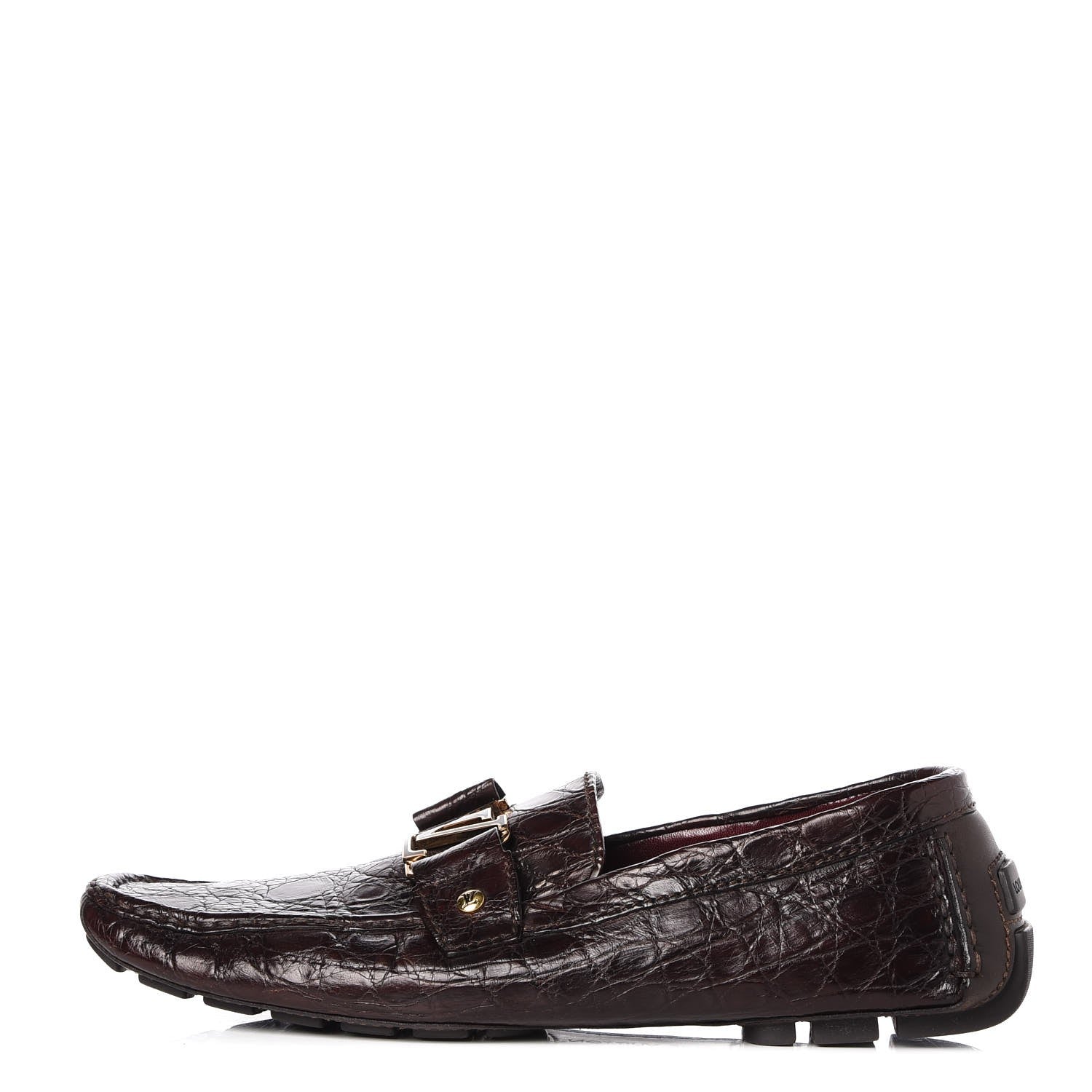 Louis Vuitton Mens Crocodile Monte Carlo Loafers 10 Cacao 1 of 10