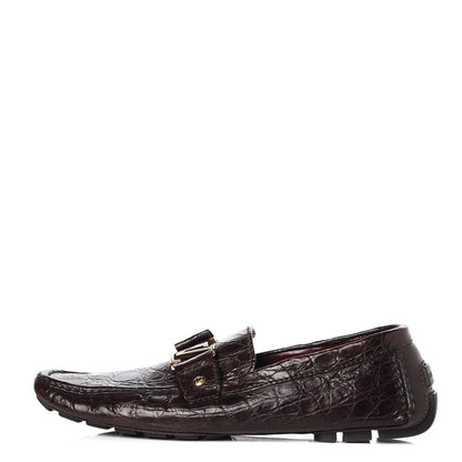 Louis Vuitton Mens Crocodile Monte Carlo Loafers 10 Cacao 1 of 10