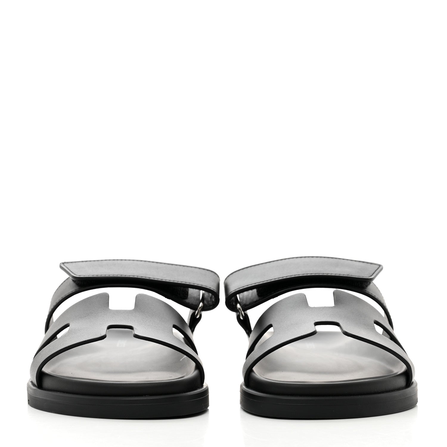 Hermes Calfskin Womens Chypre Sandals 36.5 Black 2 of 9