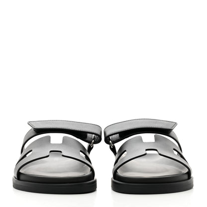Hermes Calfskin Womens Chypre Sandals 36.5 Black 2 of 9