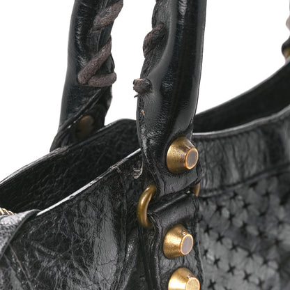 Balenciaga Agneau Laser Cut Cross Classic Gold Hardware Mini City Black 15 of 16