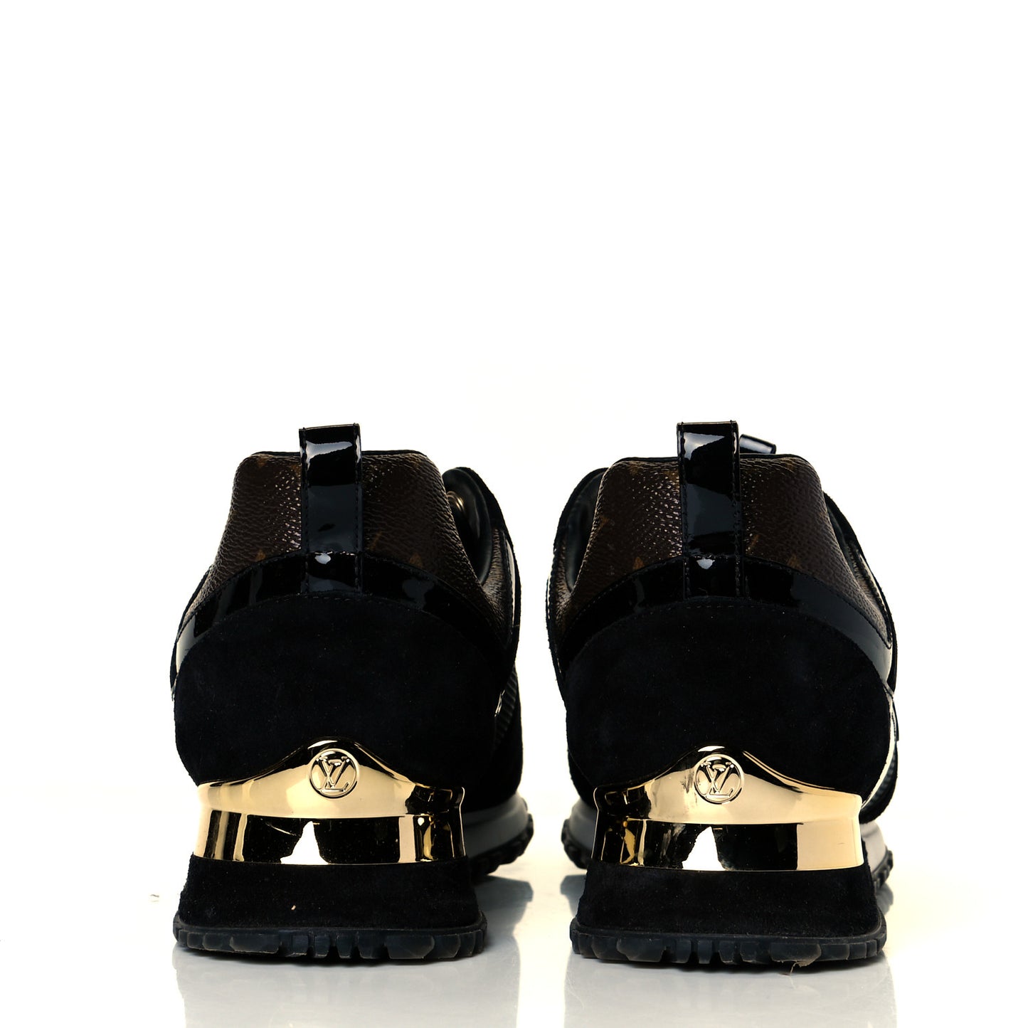 Suede Monogram Run Away Sneakers 38.5 Black