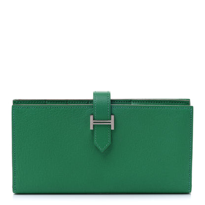 Hermes Chevre Mysore Bearn Gusset Wallet Menthe 1 of 11