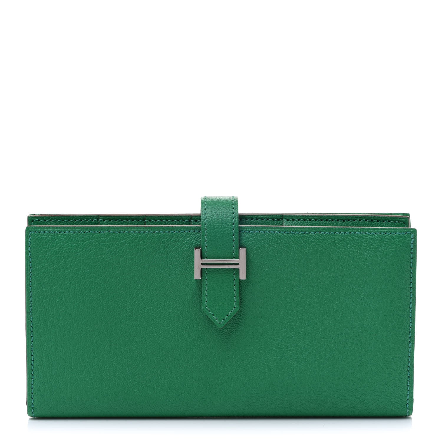 Hermes Chevre Mysore Bearn Gusset Wallet Menthe 1 of 11