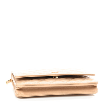 Chanel Caviar Quilted Wallet On Chain WOC Beige 4 of 9