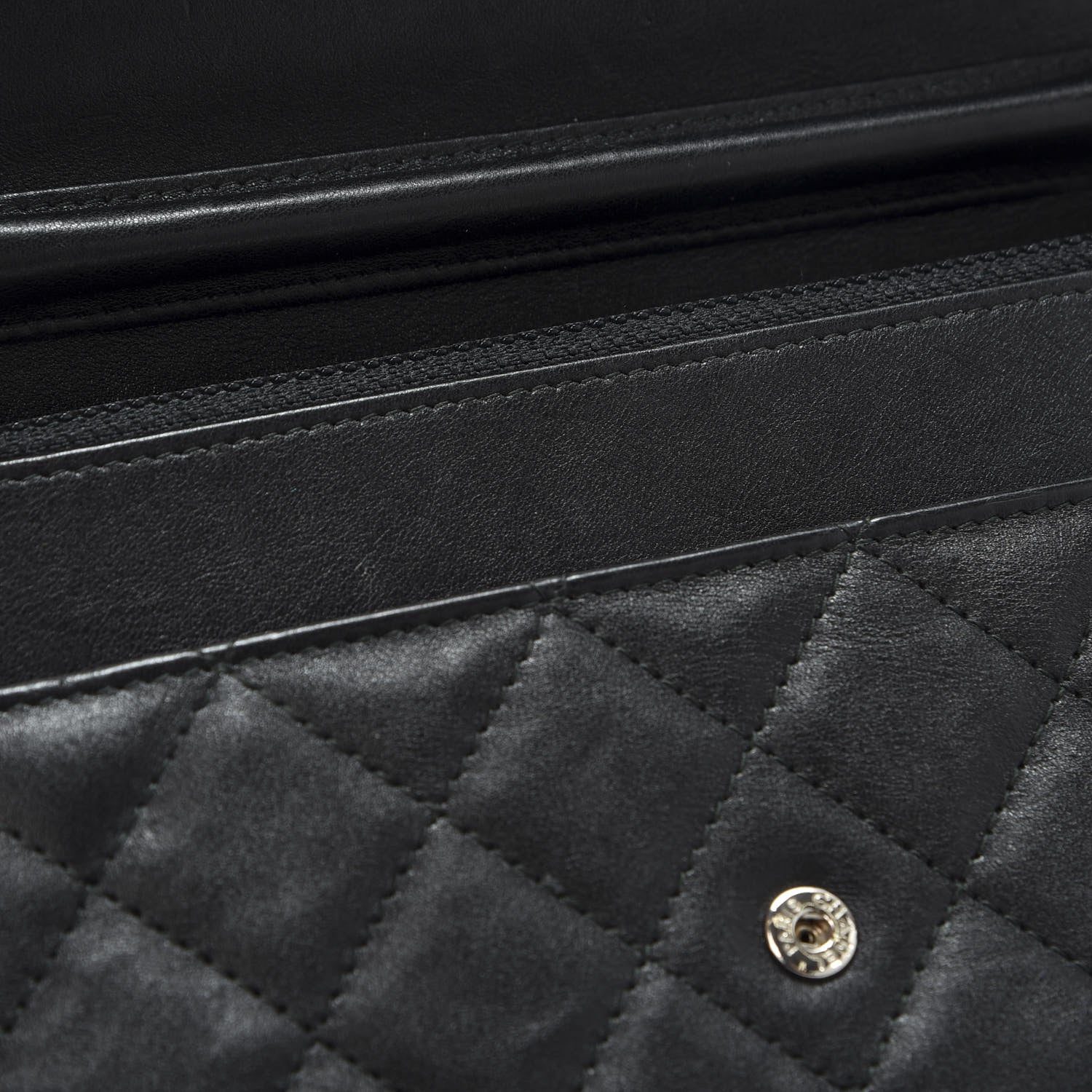 Chanel Crumpled Calfskin Quilted Wallet On Chain WOC So Black 7 of 13
