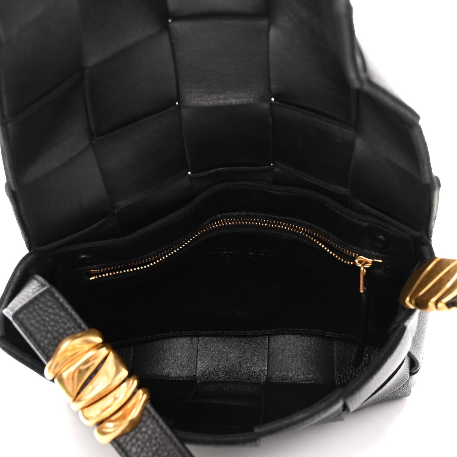 Bottega Veneta Grained Calfskin Maxi Intrecciato Cassette Crossbody Bag Black 5 of 10