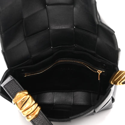 Bottega Veneta Grained Calfskin Maxi Intrecciato Cassette Crossbody Bag Black 5 of 10