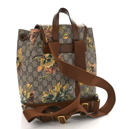 Gucci GG Supreme Monogram Azalea Calfskin Dusty Carnation Retro Interlocking G Buckle Backpack Beige Ebony Multicolor Brown Sugar 3 of 8