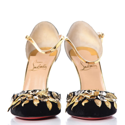 Christian Louboutin Velvet Specchio Galvafiori 100 Ankle Strap Pumps 36 Multicolor 2 of 8