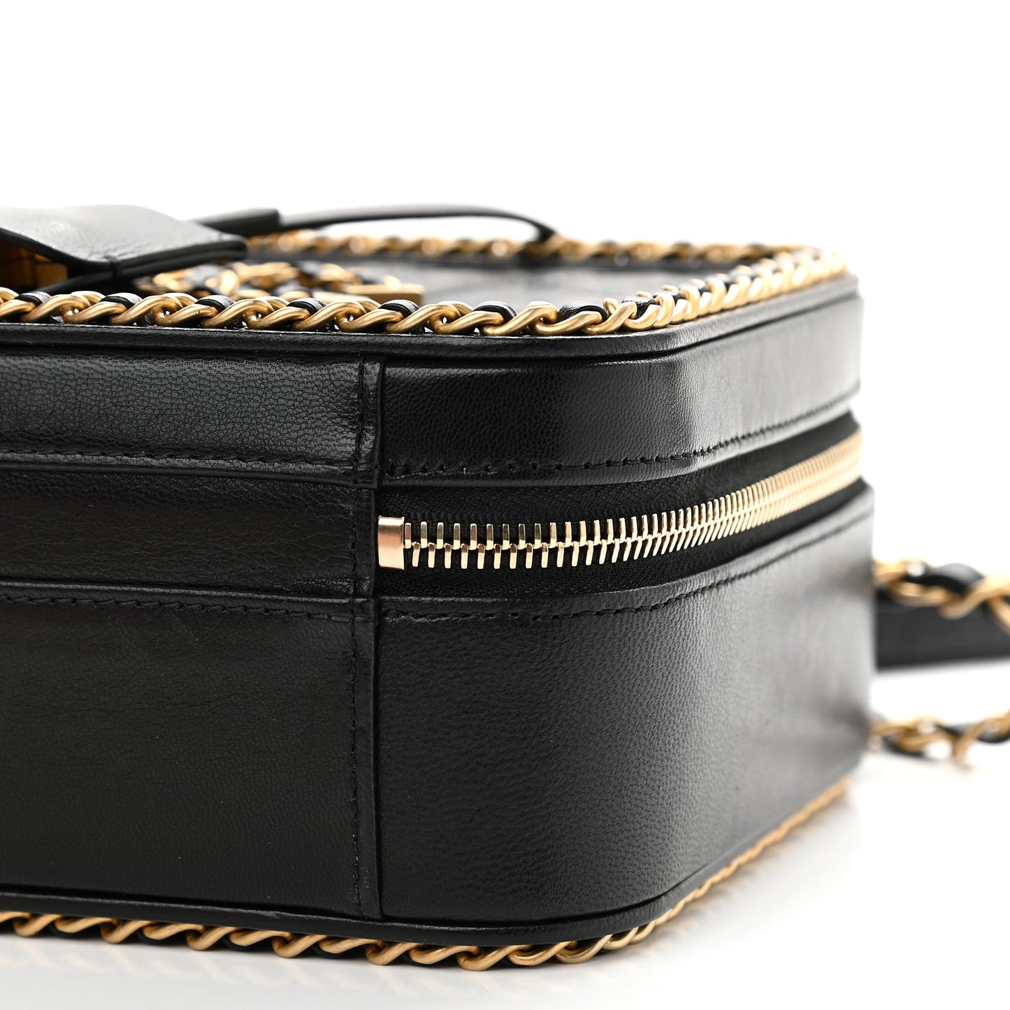 Goatskin Quilted Medium CC Filigree Vanity Case Black