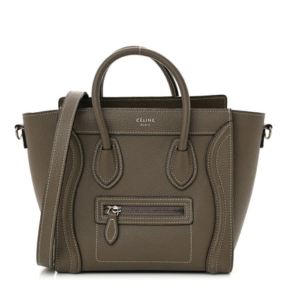 Celine Drummed Calfskin Nano Luggage Souris 1 of 18