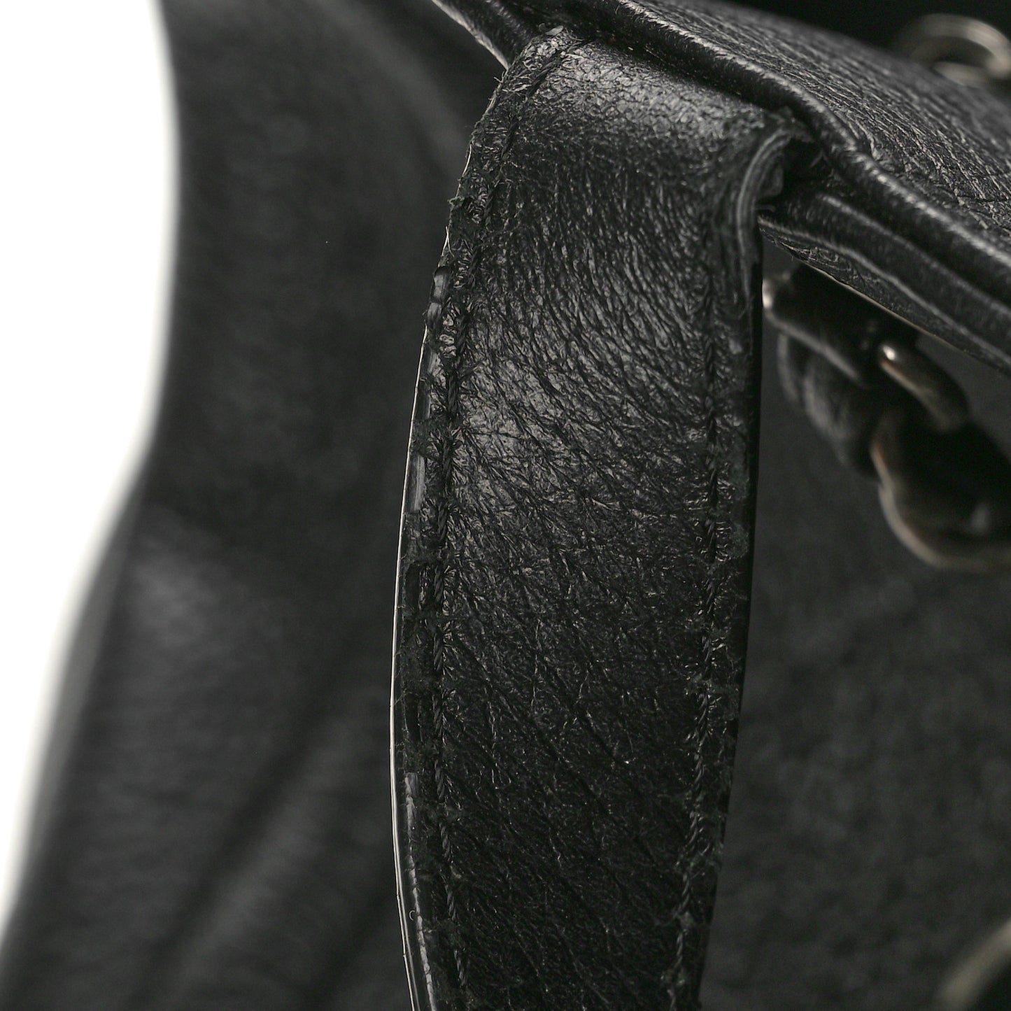 Deerskin Stitched Medium CC Shopping Tote Black