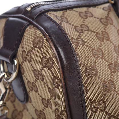 Gucci Monogram Vintage Web Medium Boston Dark Brown 14 of 20