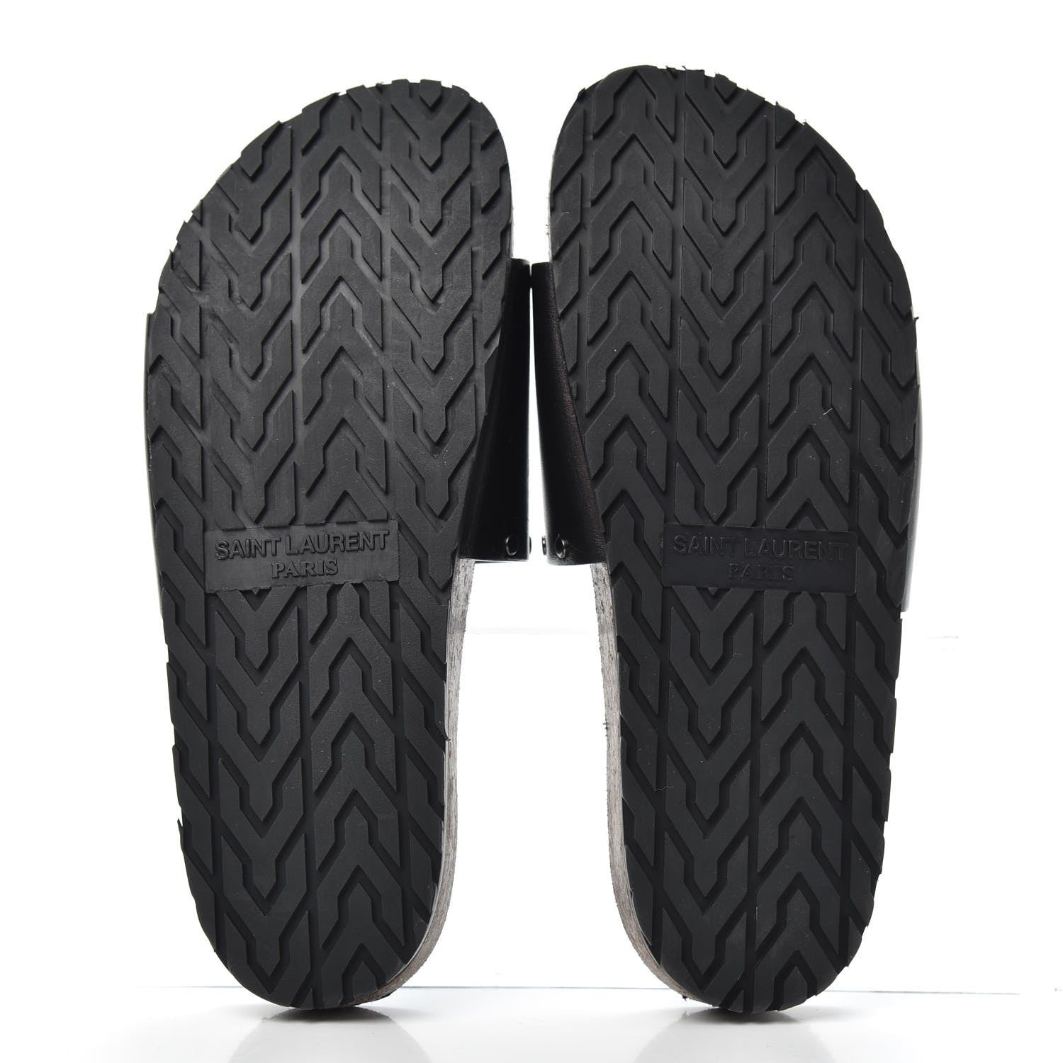 Saint Laurent Calfskin Suede Joan Slide Sandals 35.5 Black 6 of 10