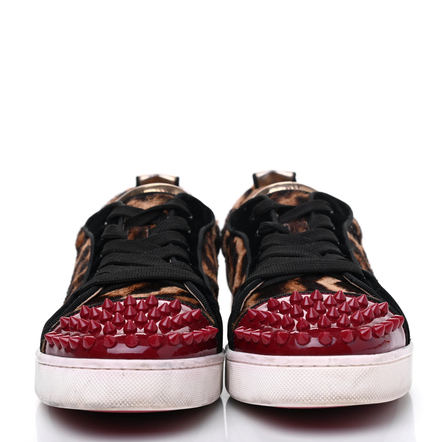 Pony Hair Spikes Orlato Flat Sneakers 38.5 Leopard