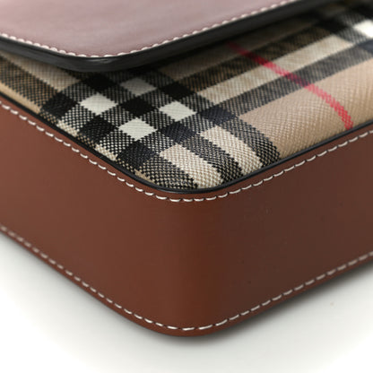 Burberry Calfskin Vintage Check New Hampshire Bag Archive Beige Tan 8 of 9