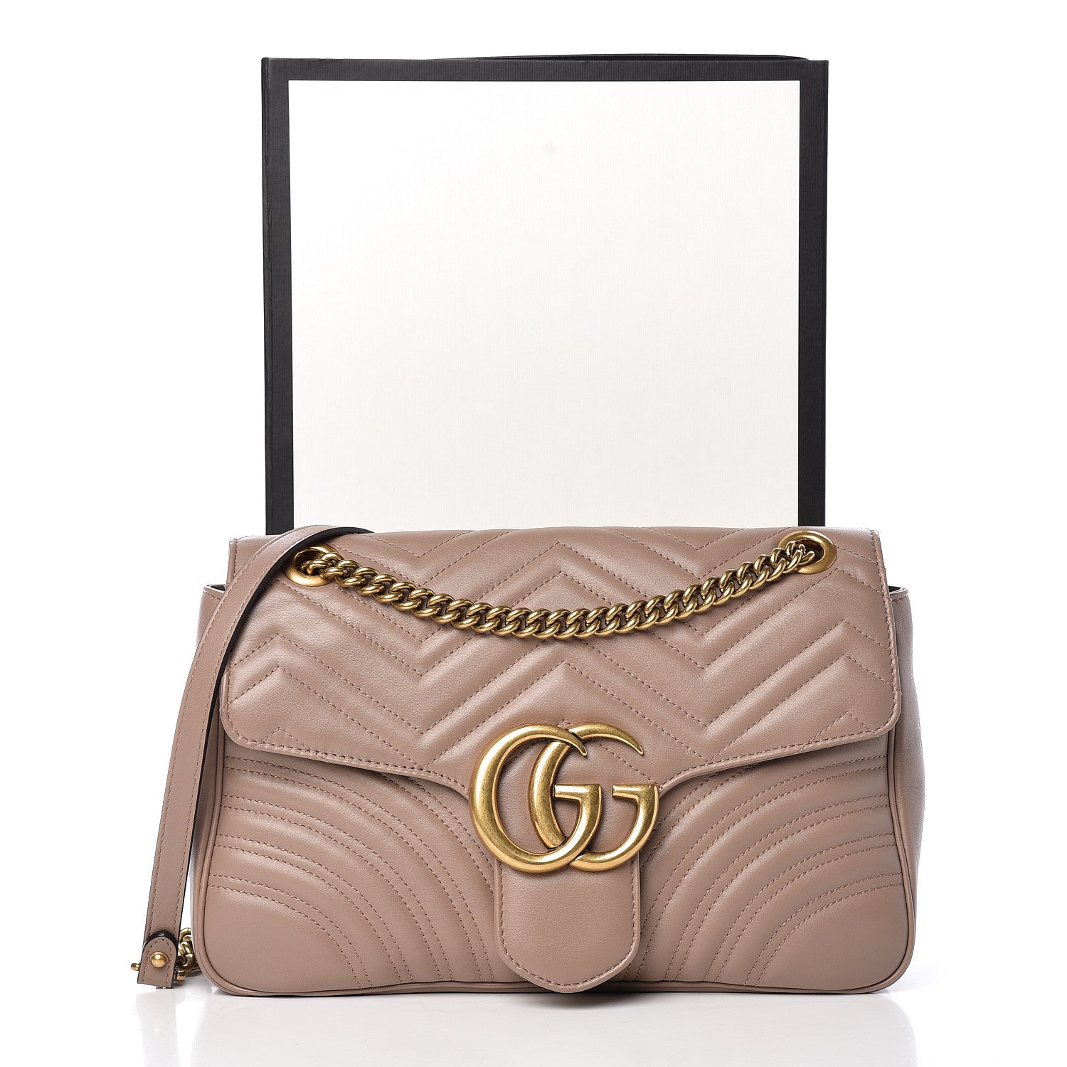 Gucci Calfskin Matelasse Medium GG Marmont Shoulder Bag Porcelain Rose 12 of 12