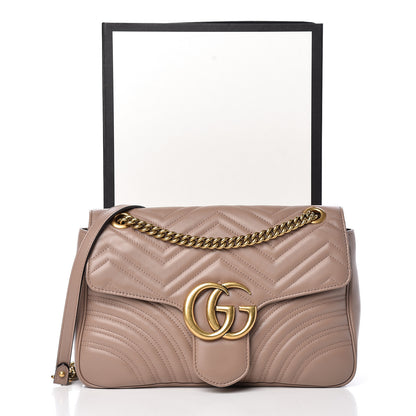 Gucci Calfskin Matelasse Medium GG Marmont Shoulder Bag Porcelain Rose 12 of 12