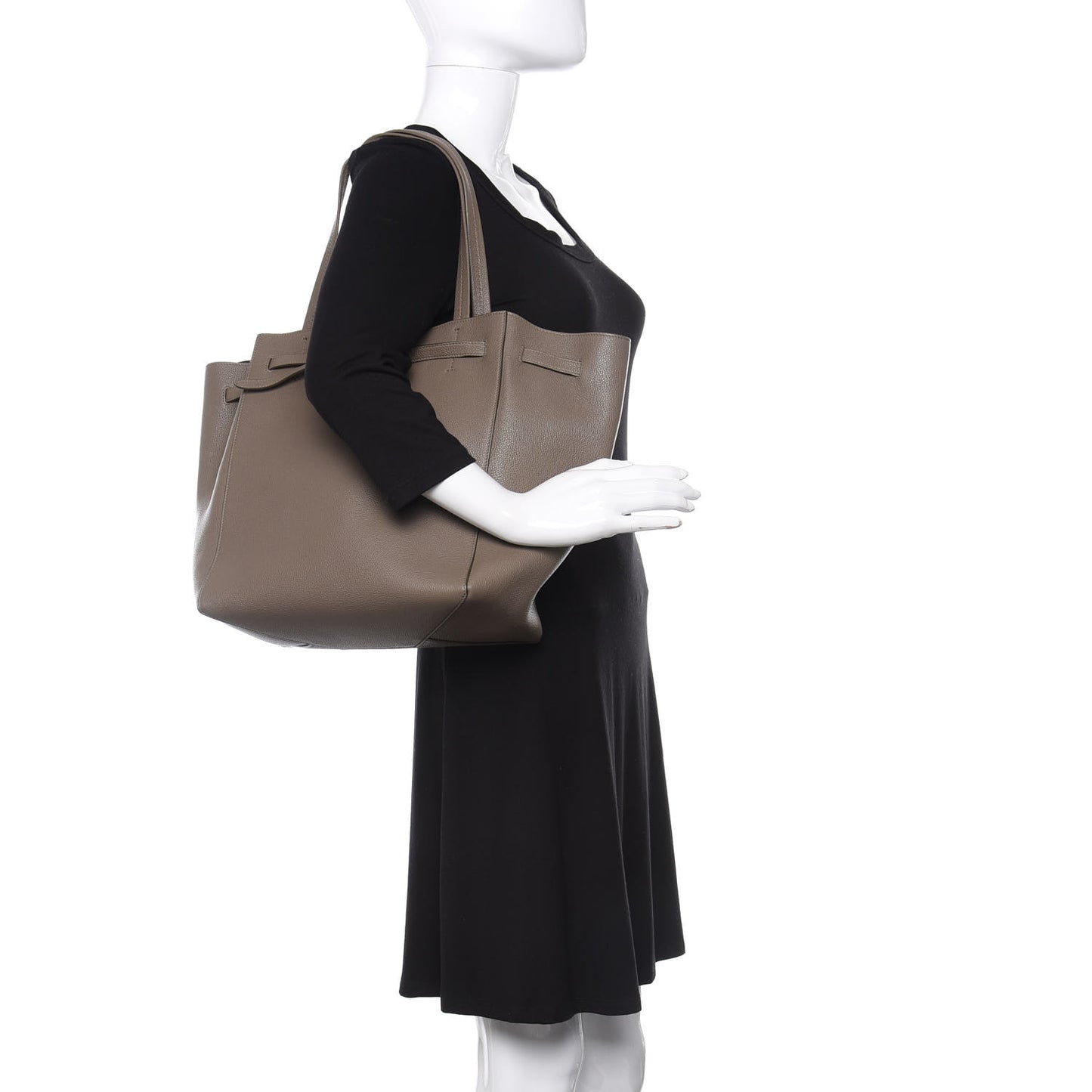 Soft Grained Calfskin Small Belt Cabas Phantom Taupe