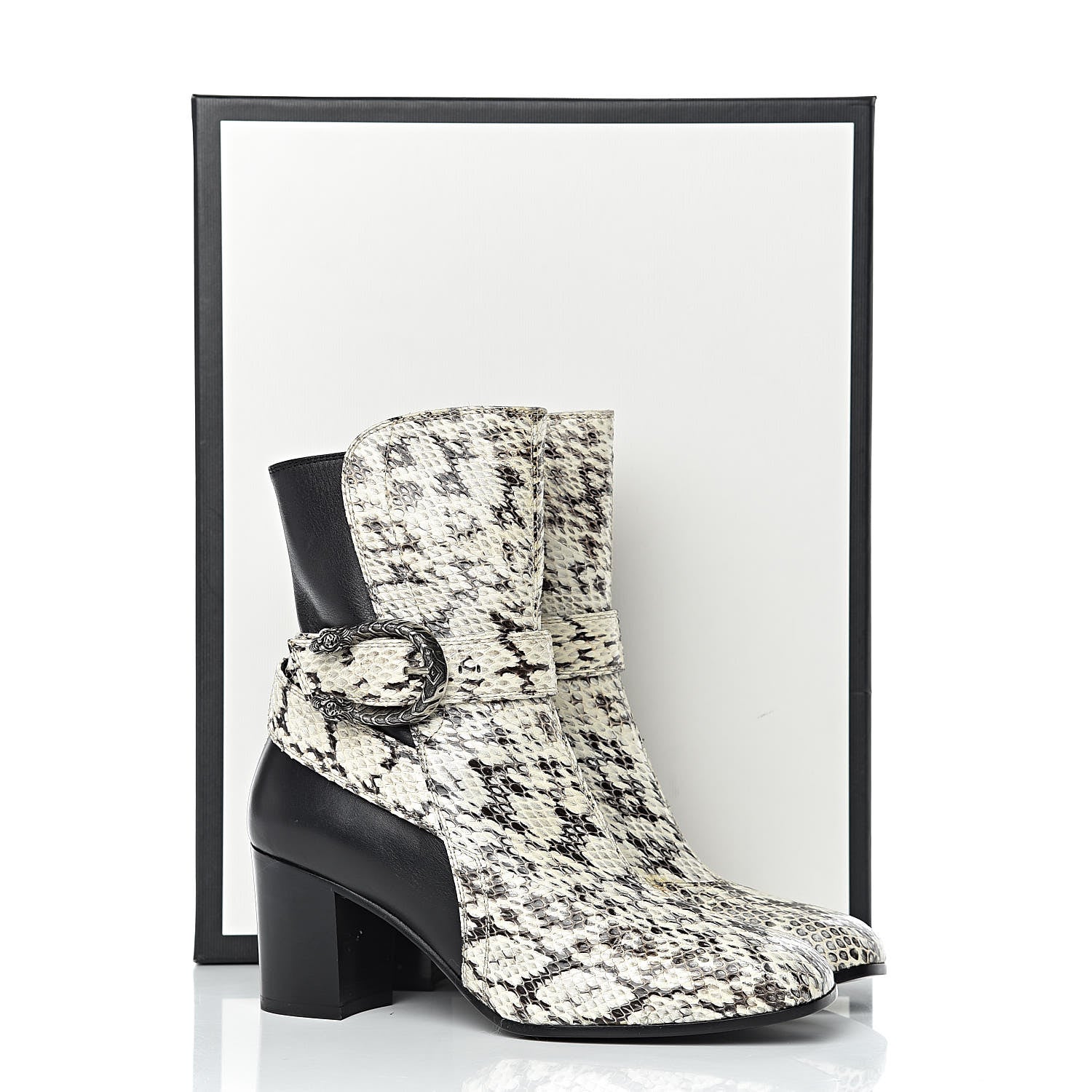 Gucci Elaphe Snakeskin Elizabeth Boots 36.5 Roccia Black 9 of 9