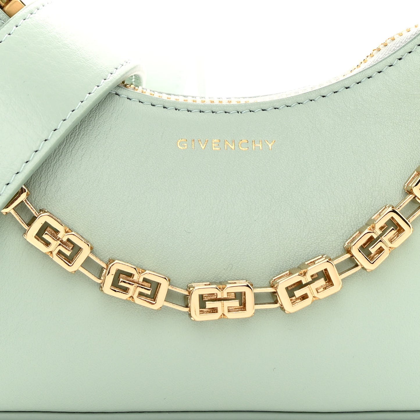 Smooth Calfskin Mini Moon Cut Out Shoulder Bag Celadon