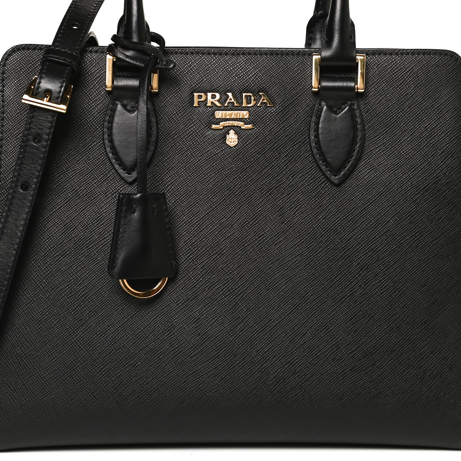 Prada Saffiano Soft Calfskin Small Zippered Tote Black 7 of 9
