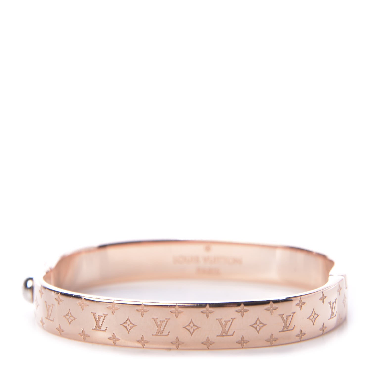 Louis Vuitton Brass Monogram Nanogram Cuff M Pink Gold 1 of 6