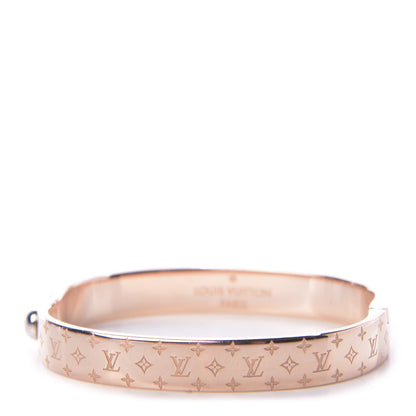 Louis Vuitton Brass Monogram Nanogram Cuff M Pink Gold 1 of 6