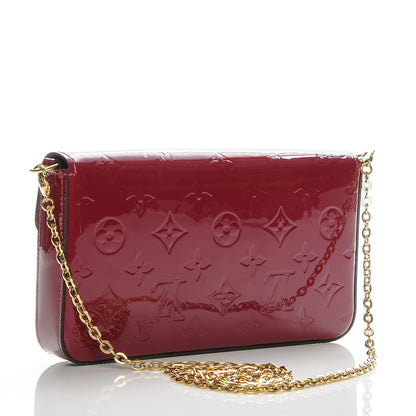 Louis Vuitton Vernis Felicie Chain Wallet Magenta 3 of 7