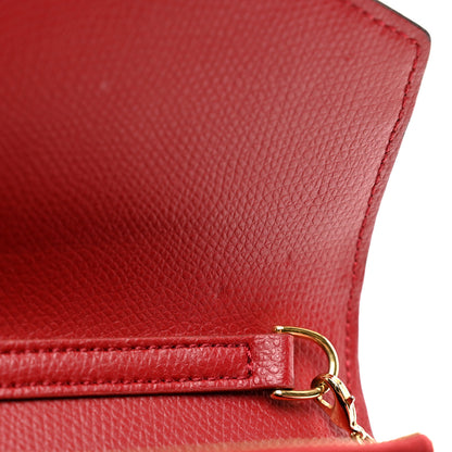 Fendi Vitello Cruise F is Fendi FF 1974 Embossed Medium Envelope Wallet On Chain Fragola Maya Black 12 of 12