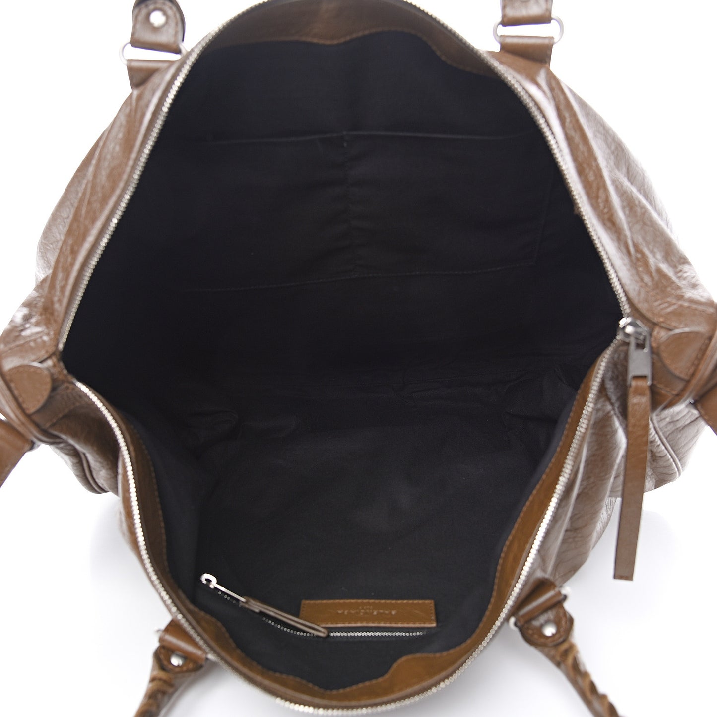 Agneau Classic Silver Hardware Weekender Brown