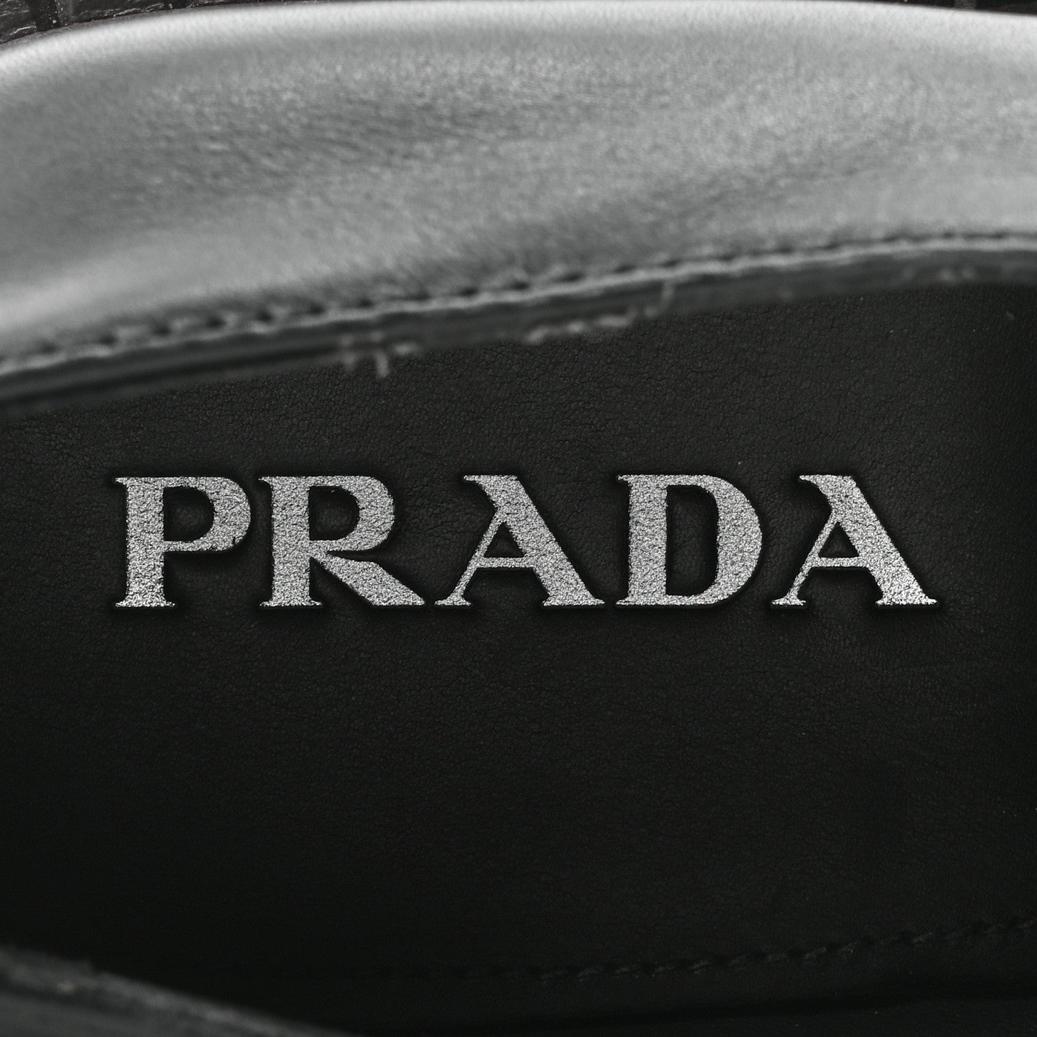 Prada Spazzolato Metal Triangle Logo Mens 35mm Loafers 9.5 Black 8 of 10