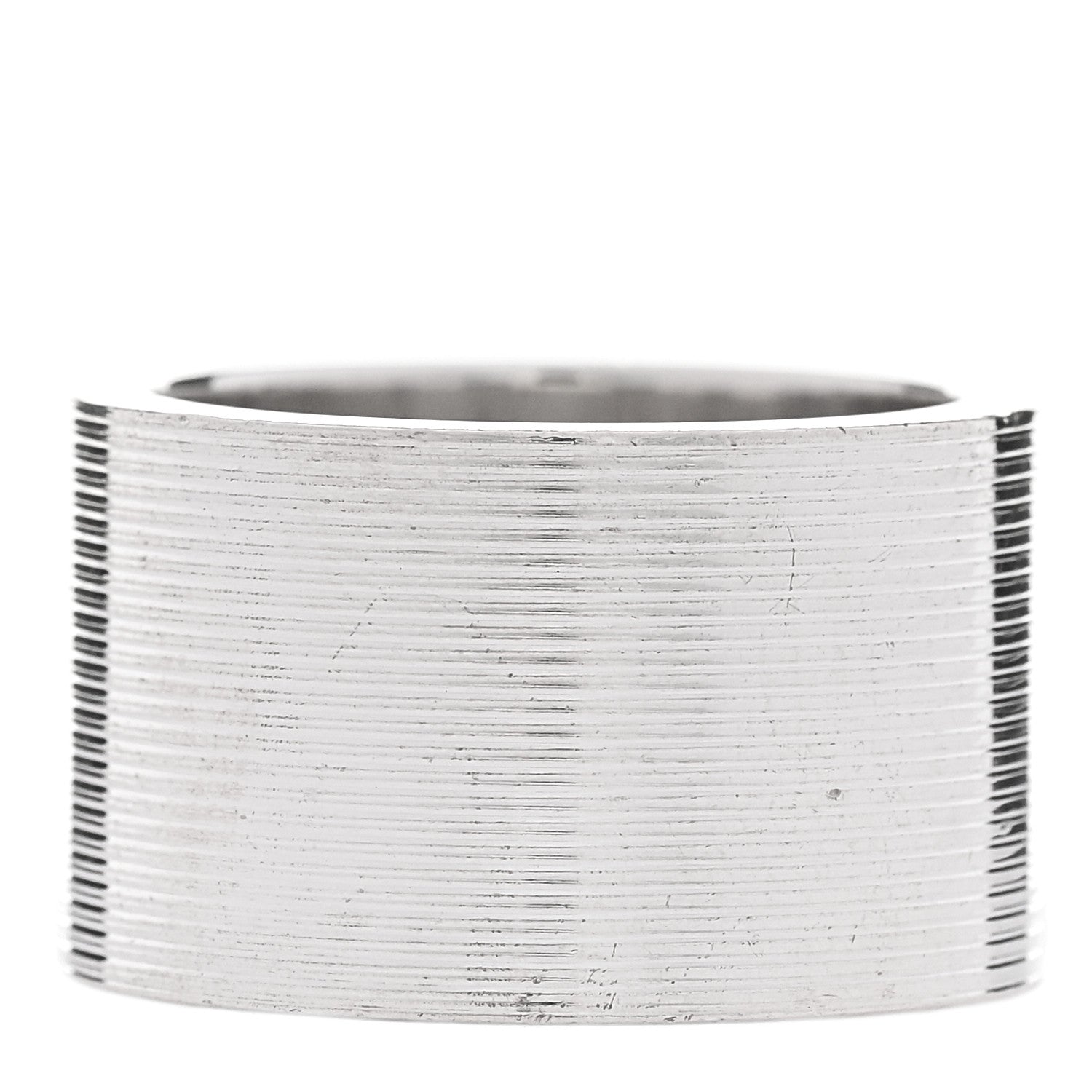 Gucci Sterling Silver 12mm Trademark Wide Band Ring 52 6 3 of 4
