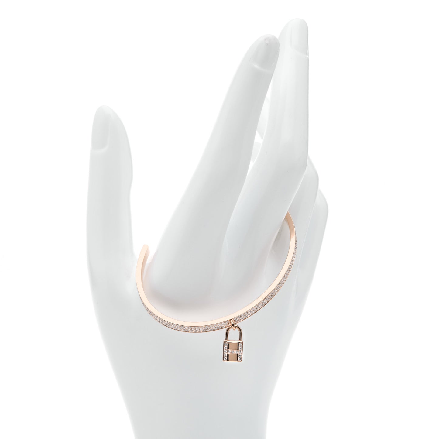 18K Rose Gold Diamond Pave Kelly Clochette Cuff Bracelet ST