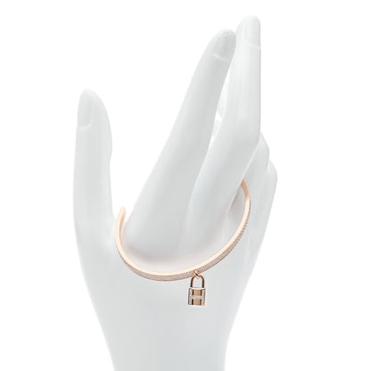 Hermes 18K Rose Gold Diamond Pave Kelly Clochette Cuff Bracelet ST 2 of 5