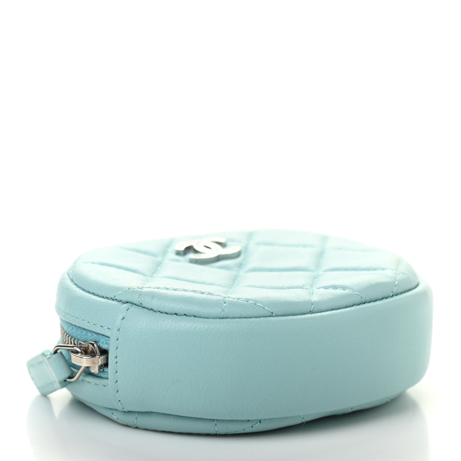Chanel Lambskin Quilted Zip Around Classic Coin Purse Light Blue 4 of 9
