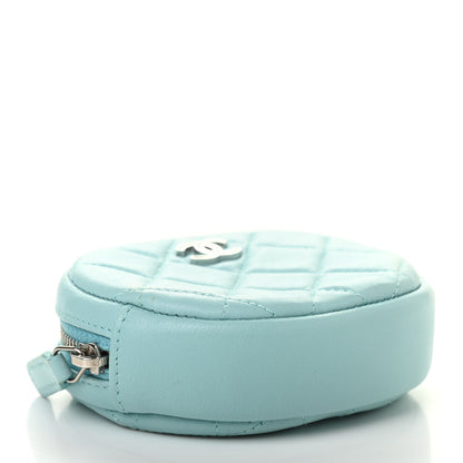 Chanel Lambskin Quilted Zip Around Classic Coin Purse Light Blue 4 of 9