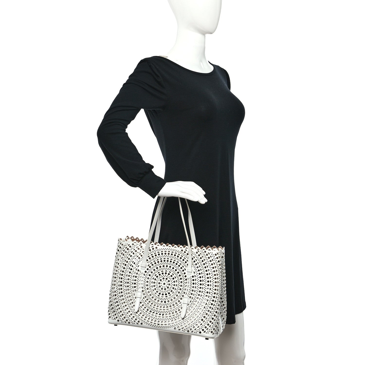 Alaia Calfskin Vienne Mina 32 Bag White 2 of 9