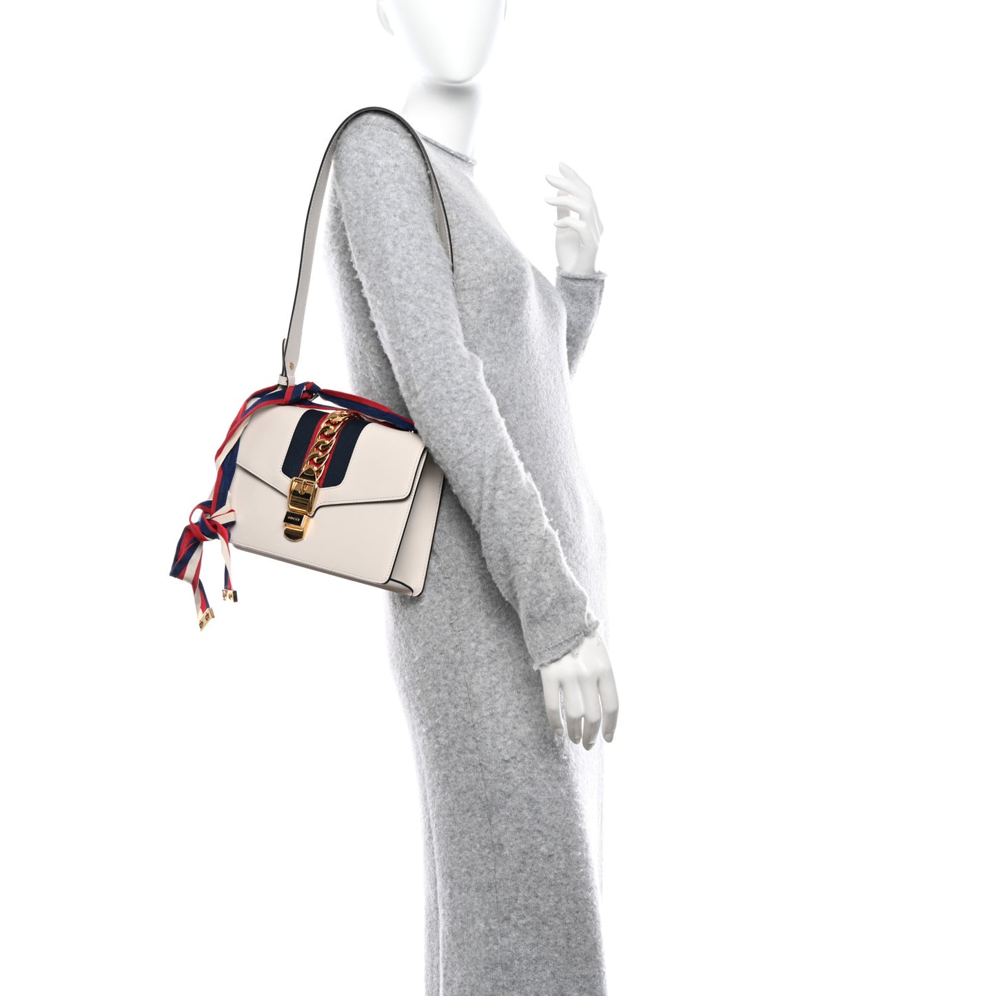 Calfskin Small Sylvie Shoulder Bag White