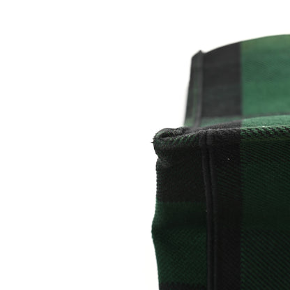 Christian Dior Canvas Embroidered Checkered Book Tote Black Green 11 of 11