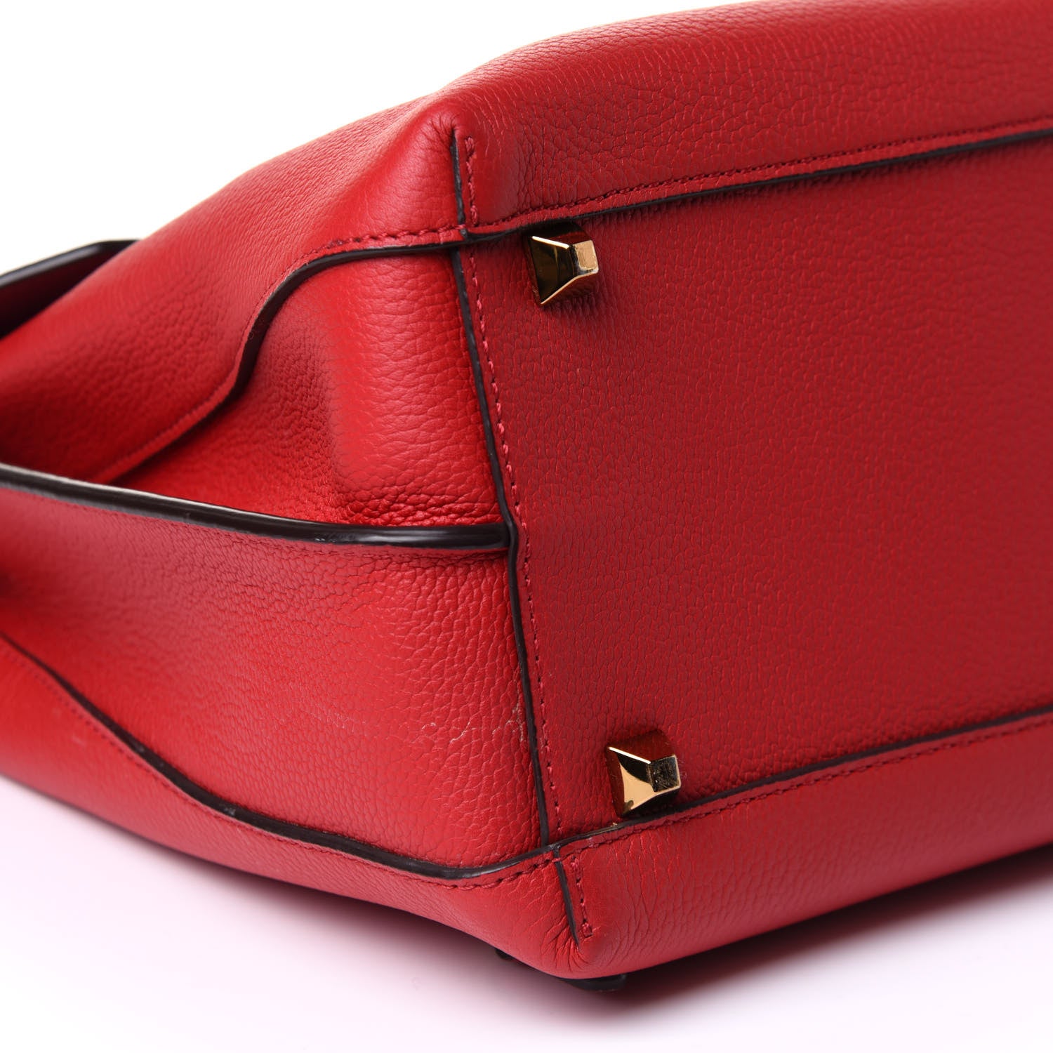 MCM Grained Calfskin Large Milla Convertible Backpack Ruby Red 8 of 11