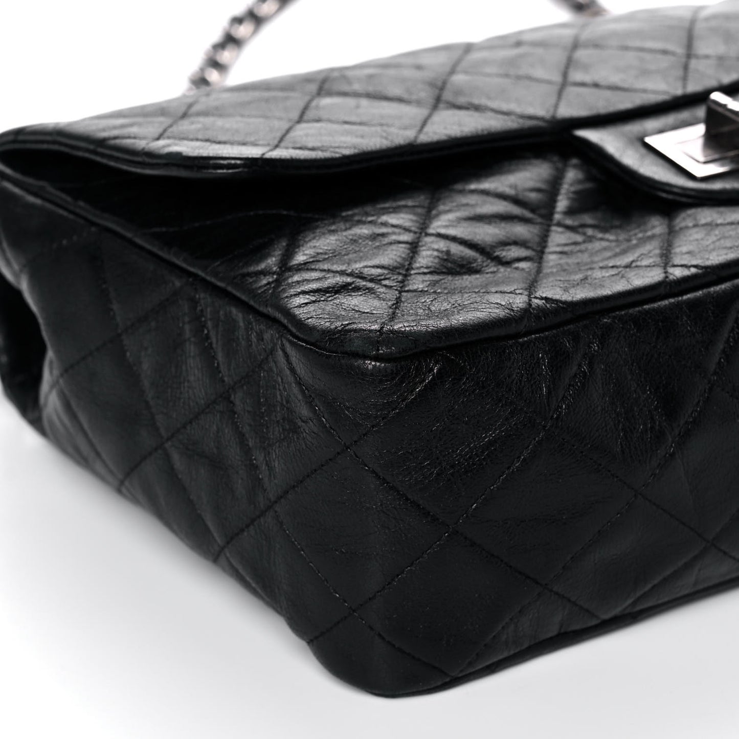 Washed Lambskin Quilted Jumbo Hybrid Reissue Flap Black