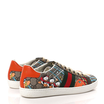 Gucci X DISNEY GG Supreme Monogram Web Donald Duck Womens Ace Sneakers 36.5 Beige New 36.5 Acero Orange 4 of 9